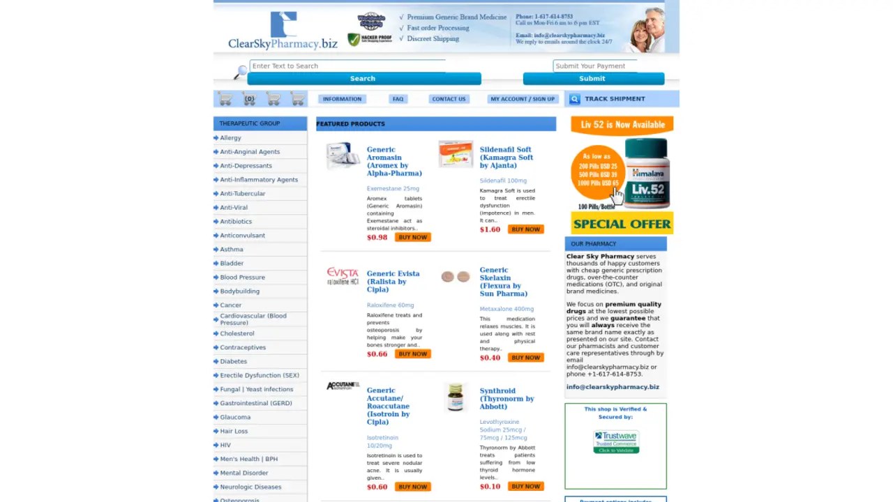 ClearSkyPharmacy.biz Review: Trusted Source for Generic Medications Online | VISA Accepted