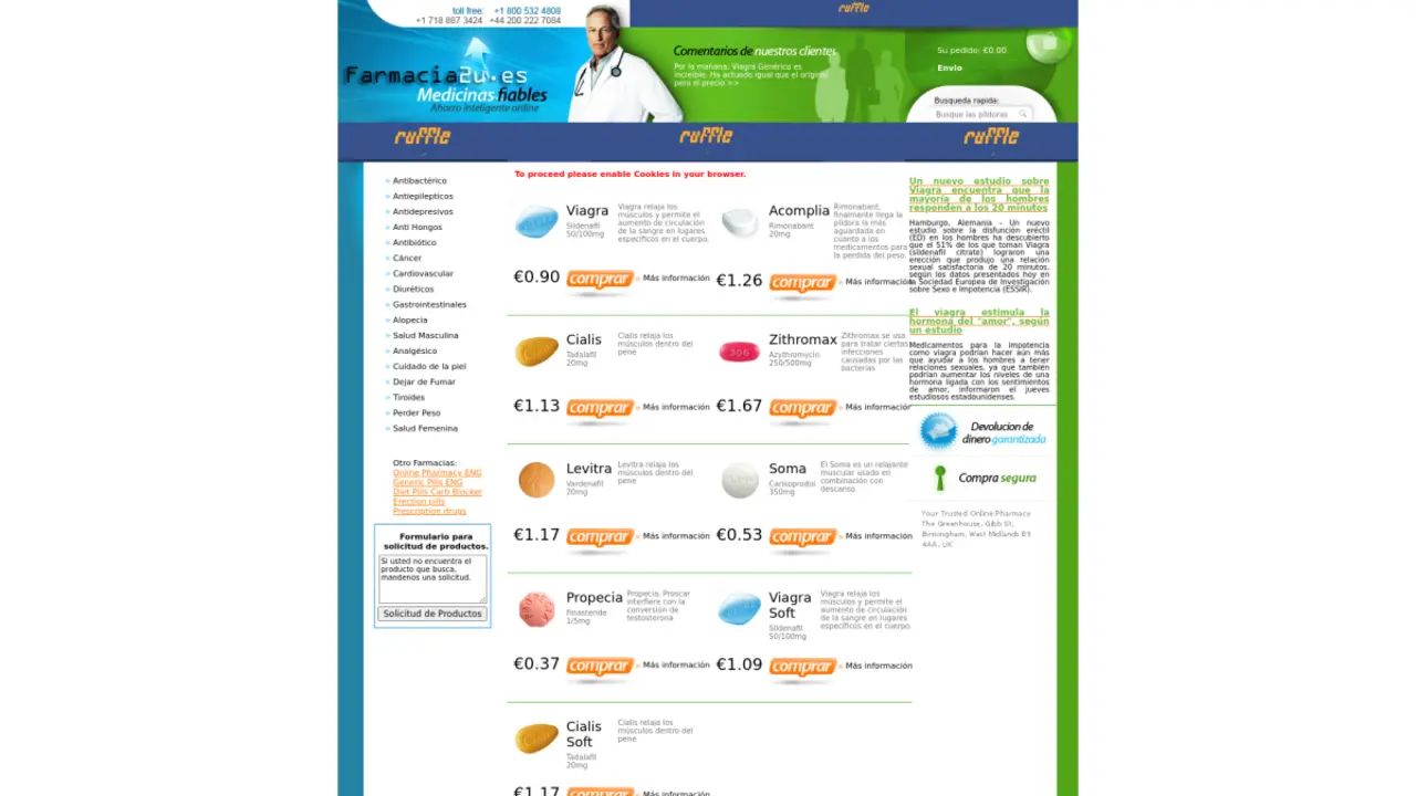 Comprehensive Review of Farmacia2U.es: Your Go-To Online Pharmacy for Generic Medications and OTC Drugs